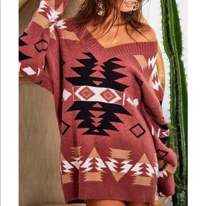 Brand new with tags women's Aztec sweater size large